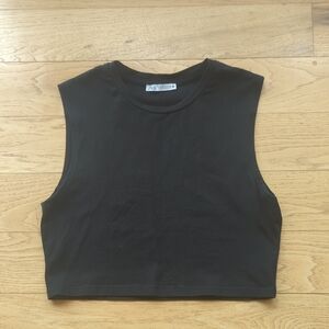 Zara Black Sleeveless Crop Top